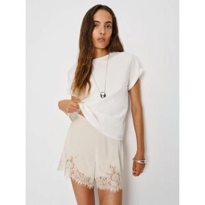 NWT Reformation Fern Satin Shorts in Almond